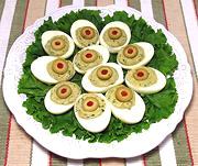 Serving Platter of Picante Stuffed Eggs