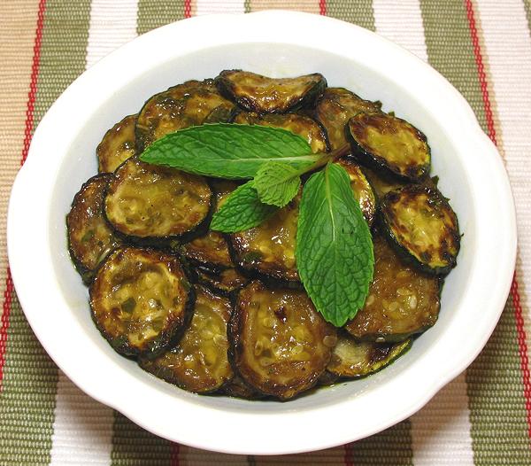 Dish of Marinated Zucchini Appetizer