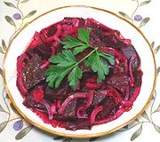 Dish of Beet & Onion Salad