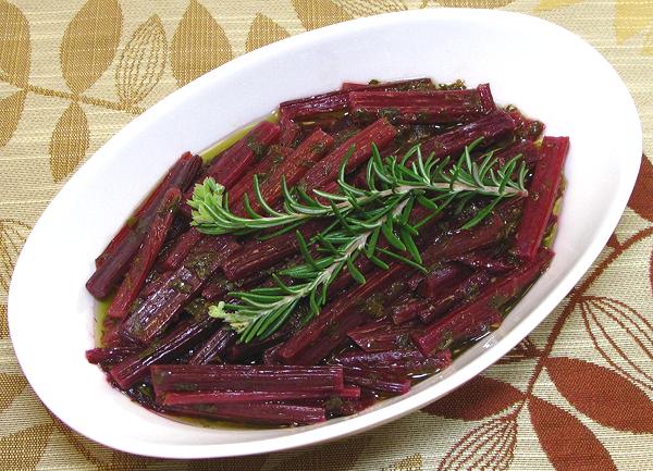 Dish of Marinated Beet Stems