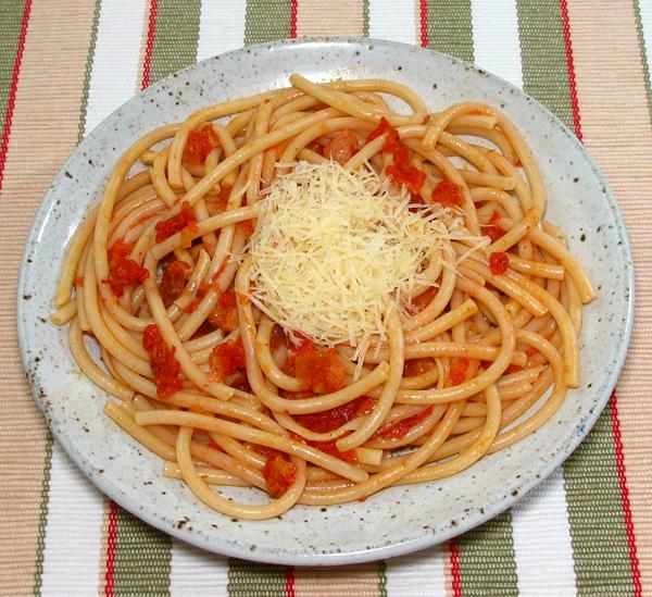 Dish of Bucatini all' Amatriciana