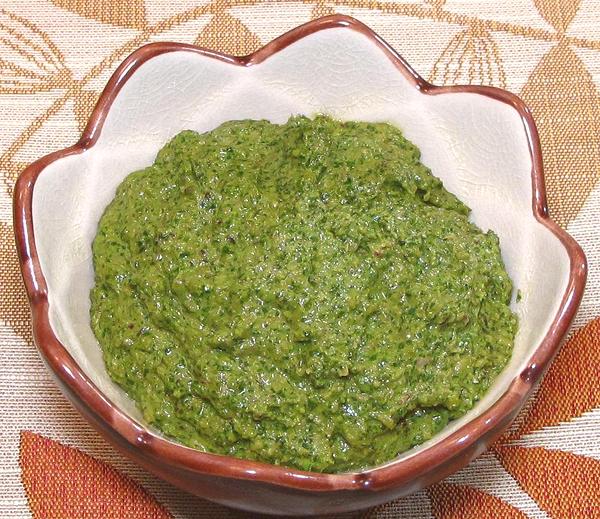 Small Bowl of Beet Greens Pesto