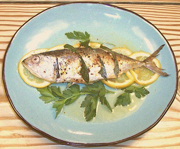 Plate with whole Savory Mackerel