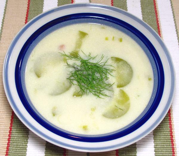 Bowl of Potato, Leek & Squash Soup