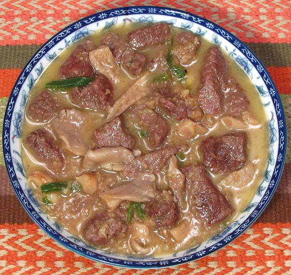 Bowl of Braised Beef & Mushrooms