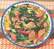 Bowl of Pork with Bok Choy & Daikon